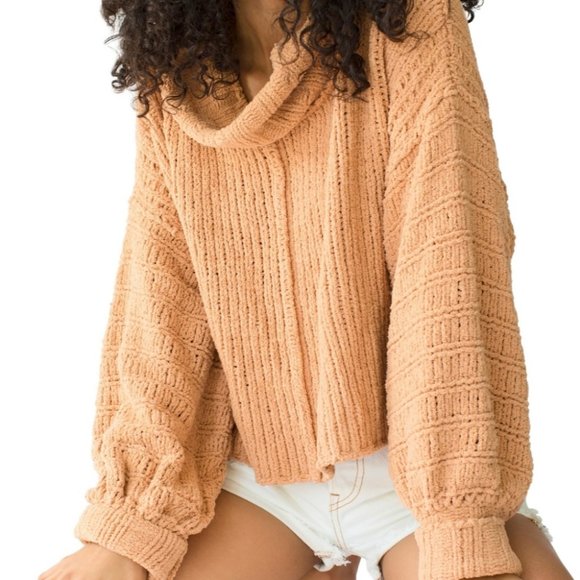 Free People Sweaters - FREE PEOPLE Be Yours Cowl Neck Tan Sweater